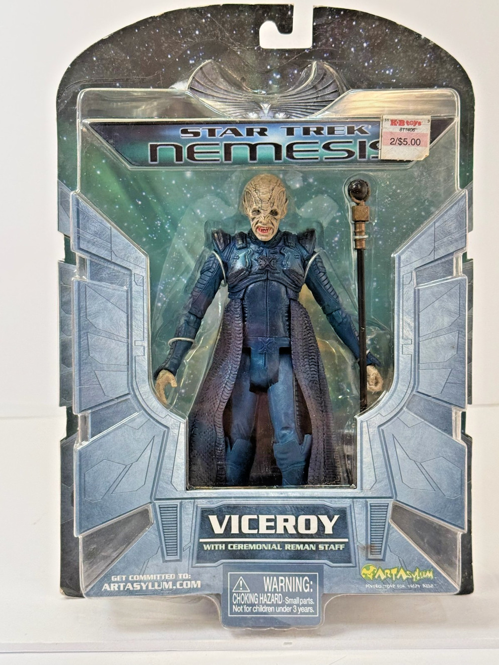 2002 Art Asylum - Star Trek: Nemesis - Viceroy with Ceremonial Reman Staff - NEW